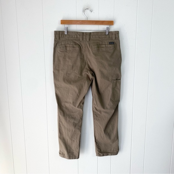 Columbia Pants Mens 34x26* Brown Zip Pocket Canvas Outdoor Cotton Work Carpenter - Picture 9 of 14